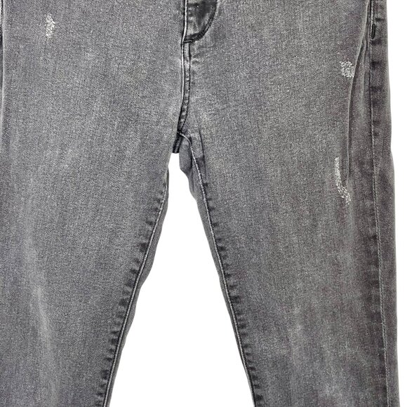 DL1961 Farrow Cropped High-Rise Skinny Jeans Montgomery Raw Hem Black Size 25 - Picture 8 of 12